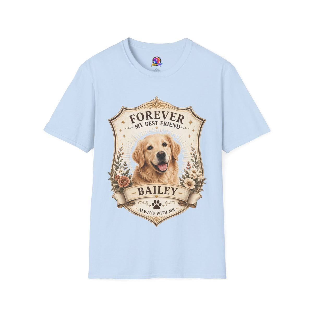 Dog Memorial T-Shirt — "Forever My Best Friend" Personalized Golden Retriever Tribute
