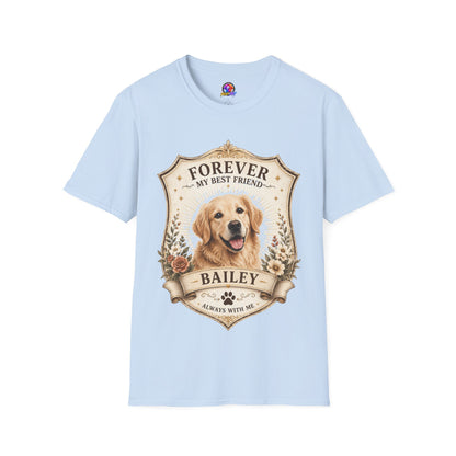 Dog Memorial T-Shirt — "Forever My Best Friend" Personalized Golden Retriever Tribute