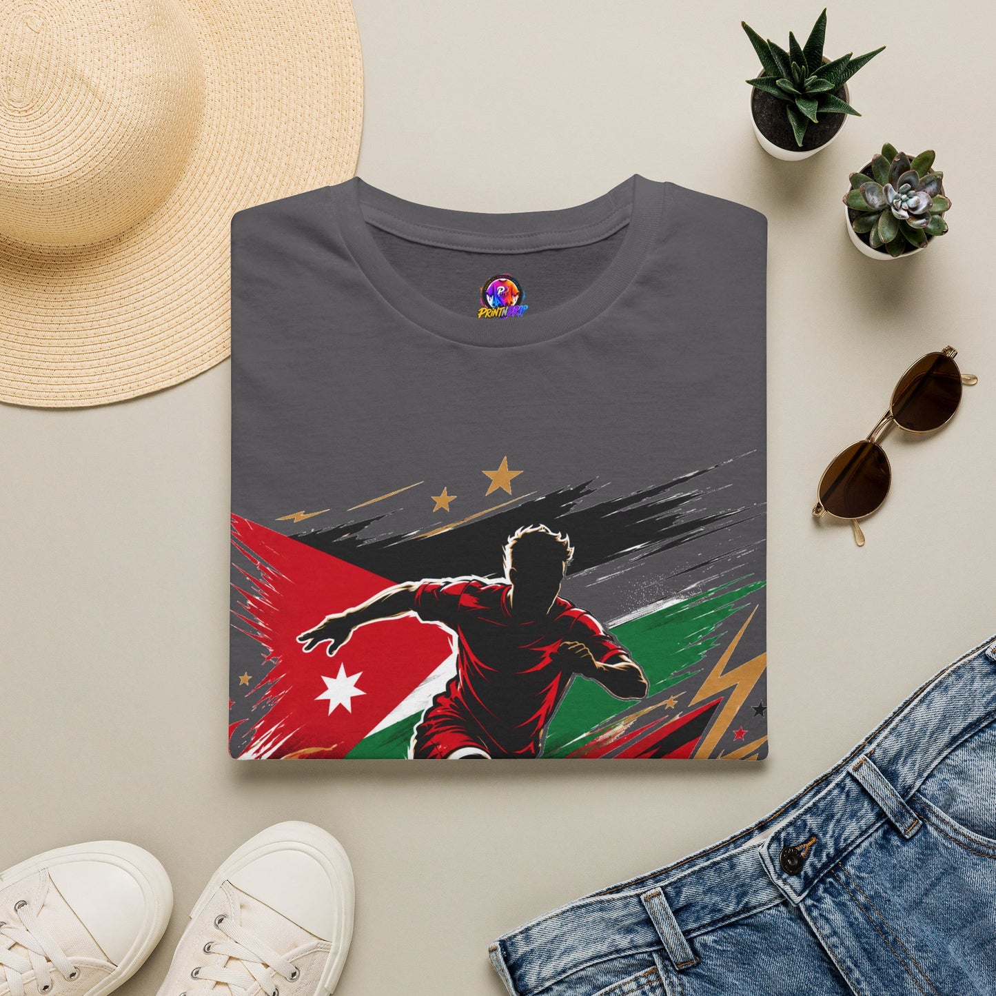 Jordan Soccer T‑Shirt — Desert Courage Flag Design