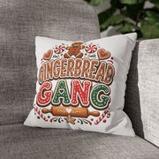 Christmas Gingerbread Gang Holiday Pillowcase — Festive Christmas Decorative Throw Pillow Cover