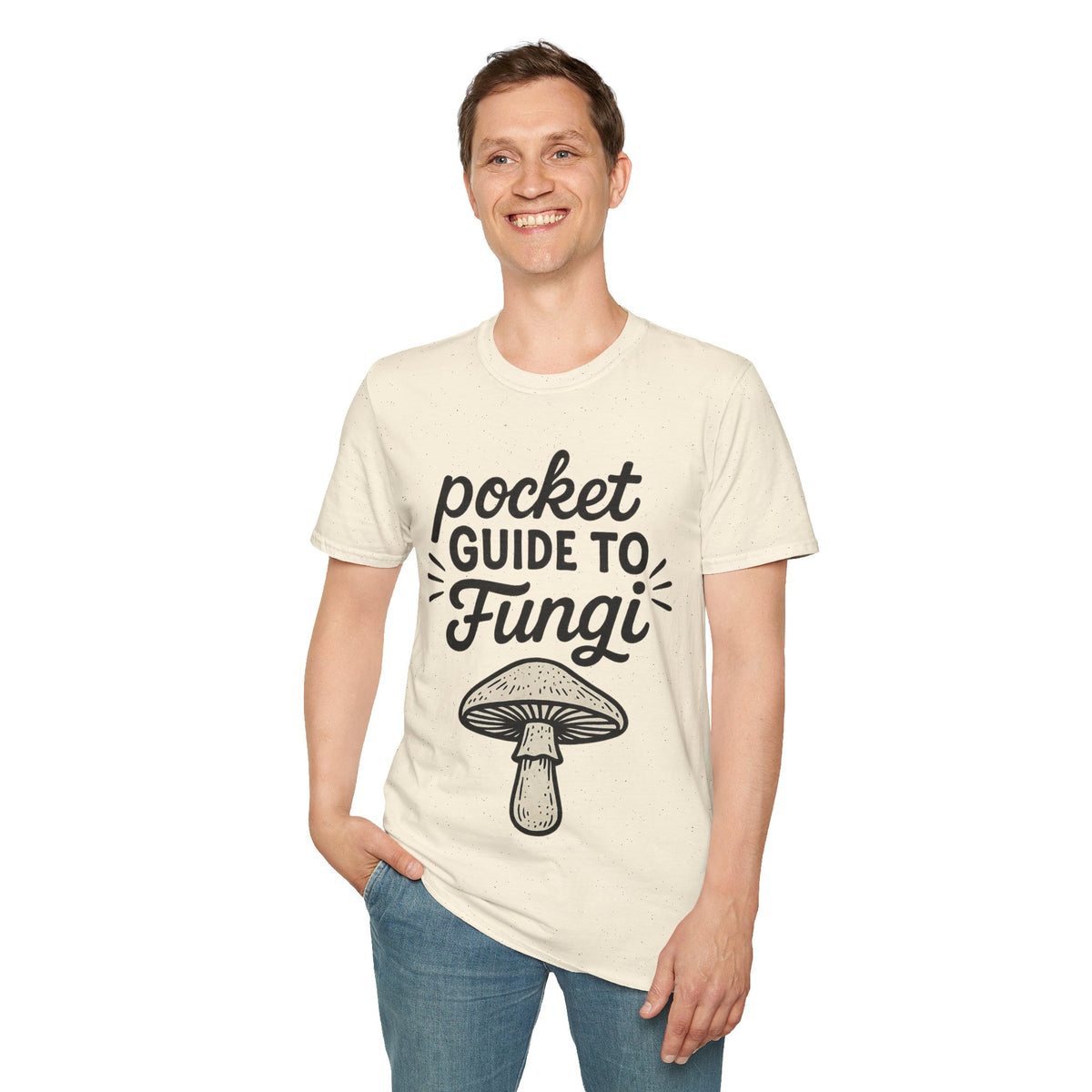 "Pocket Guide To Fungi" Retro Mushroom Tee - Aesthetic Cottagecore Goblincore White T-Shirt - Trending Now - September 2026