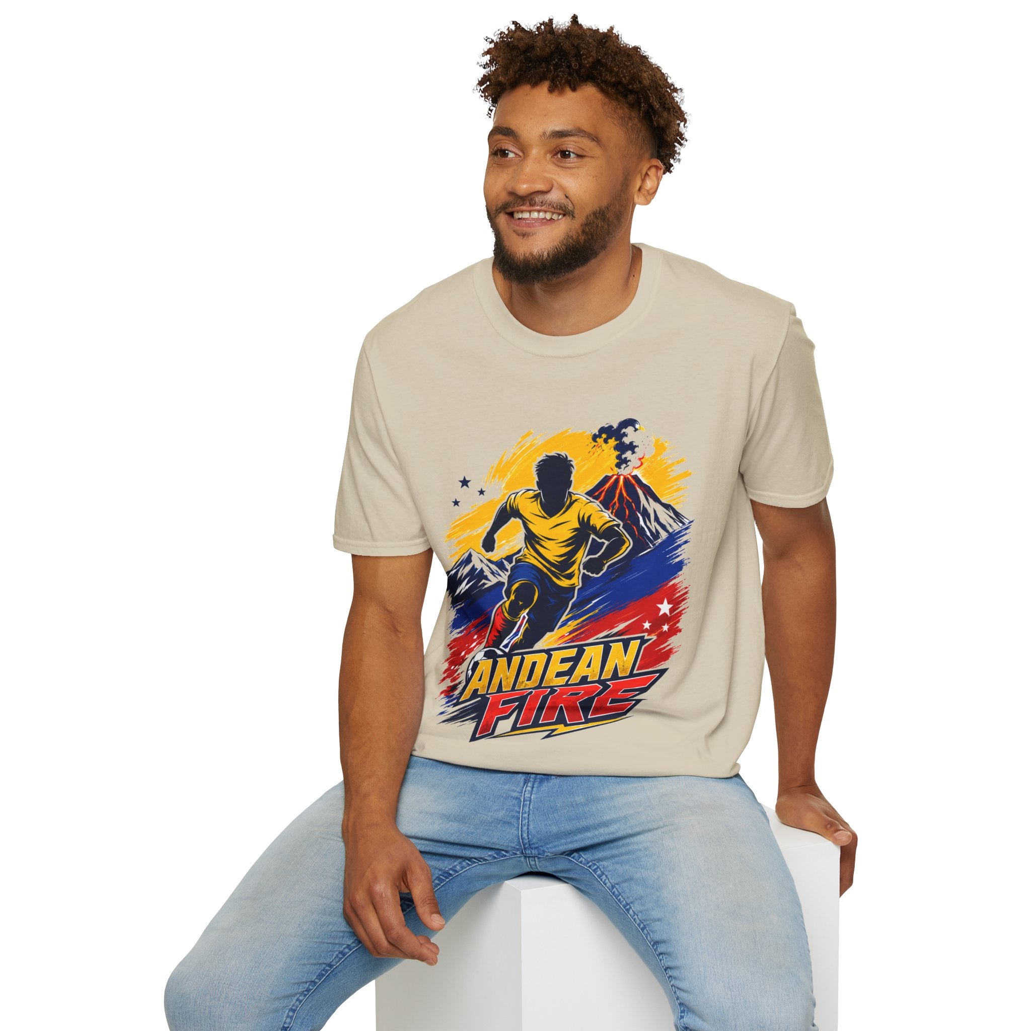 Ecuador Andean Fire Running T‑Shirt — Volcano Trail Runner Graphic Tee
