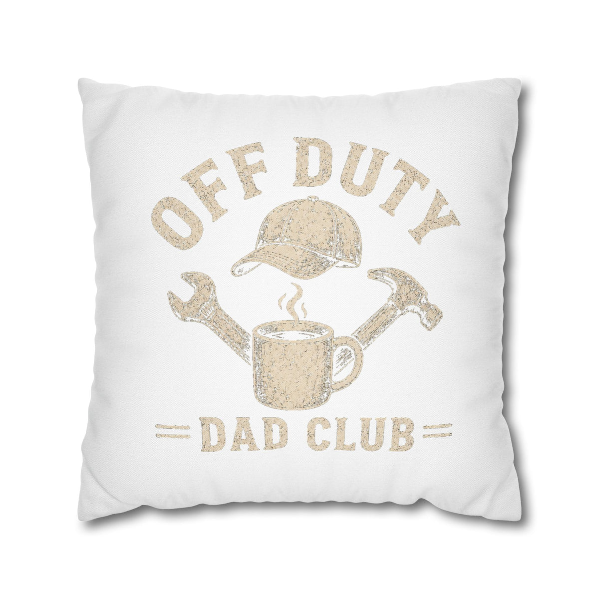 Off Duty Dad Club Pillowcase — ‘Off Duty’ Coffee & Tools Decorative Throw Pillowcase Milo Bailey Dog Dad Mom