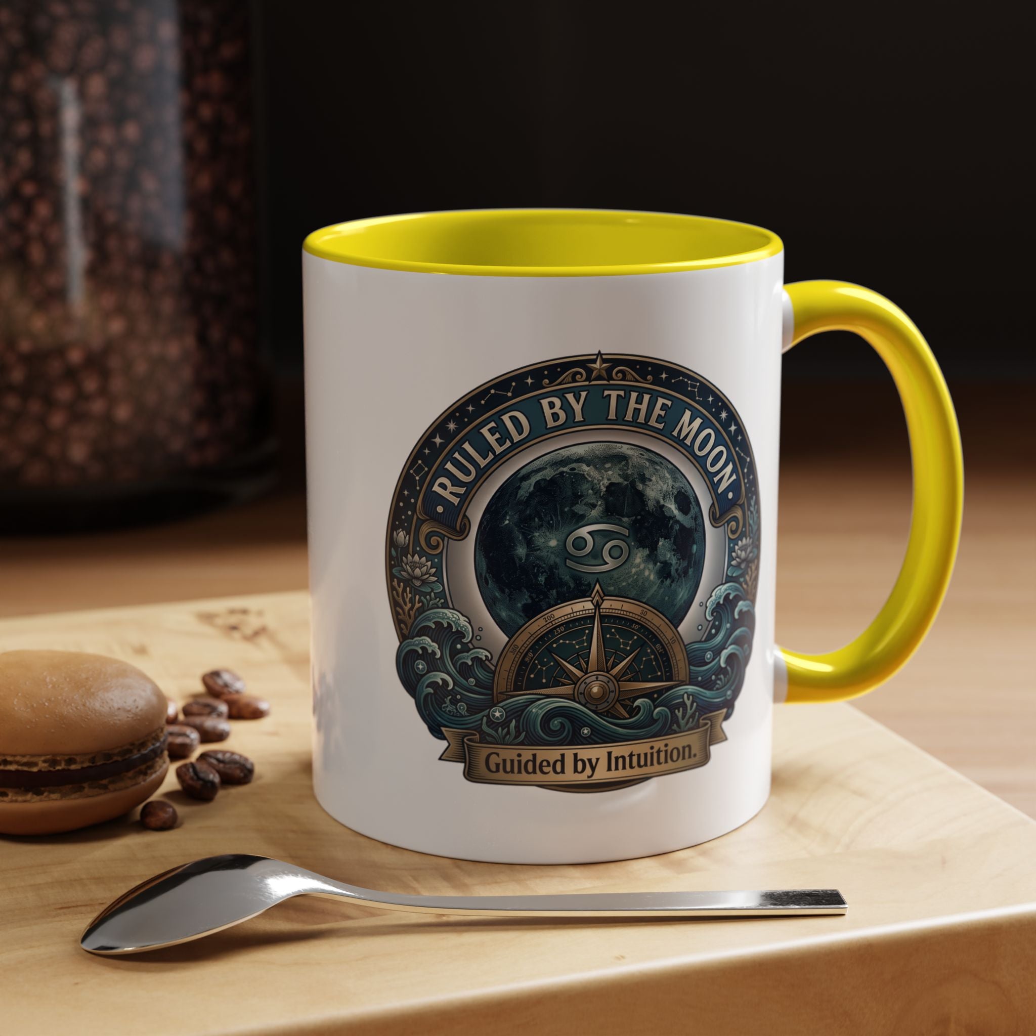 Ruled by the Moon Accent Coffee Mug — Zodiac Cancer Astrology 11/15oz
