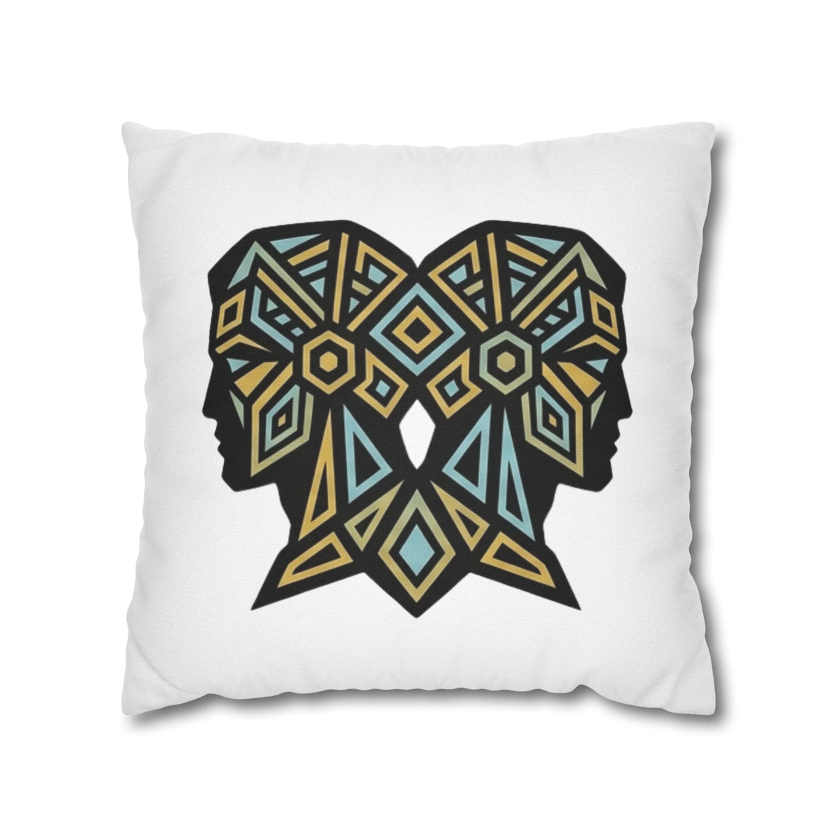 Gemini Geometric Twin Silhouette Decorative Pillowcase