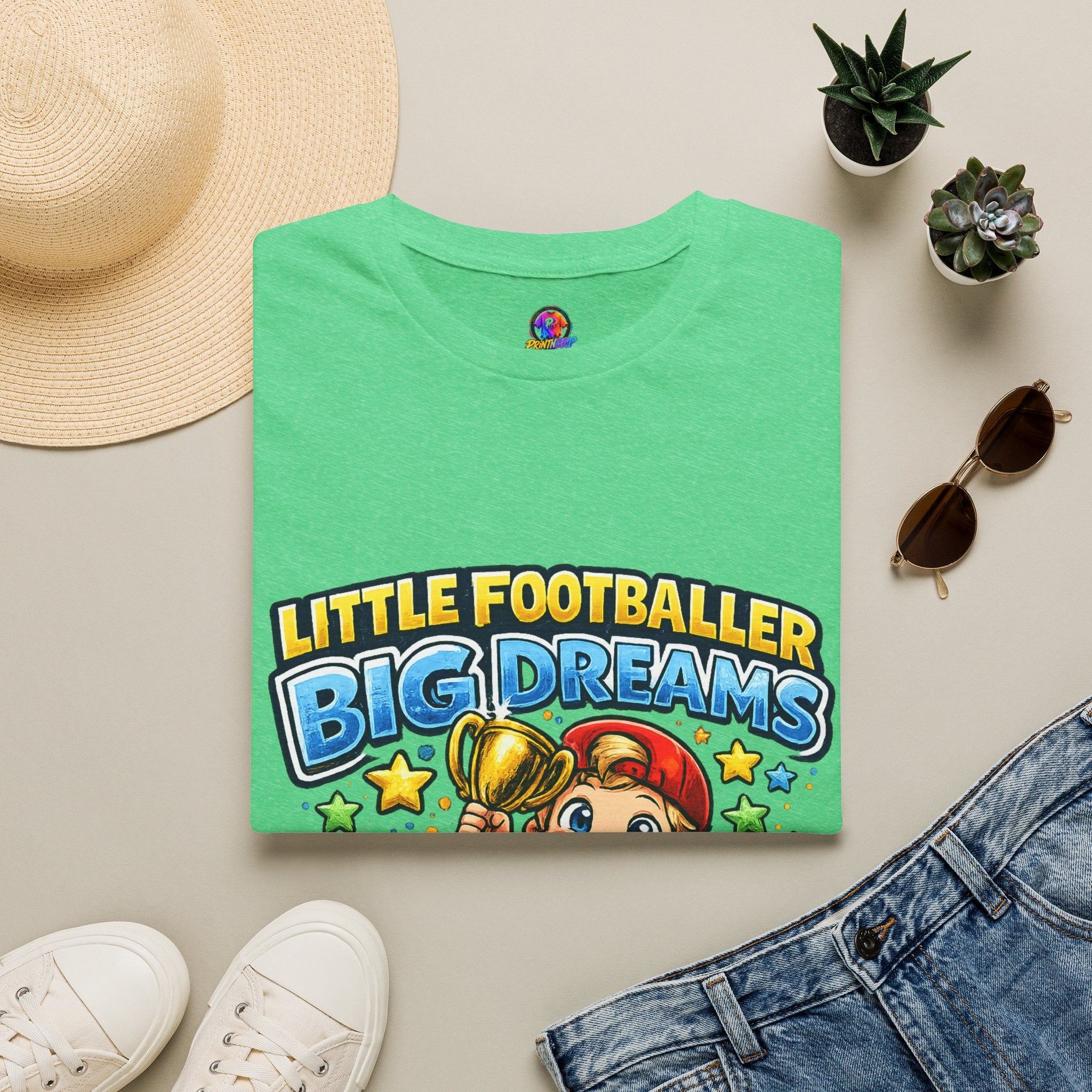 Kids Football T‑Shirt — "Little Footballer Big Dreams" Graphic Tee