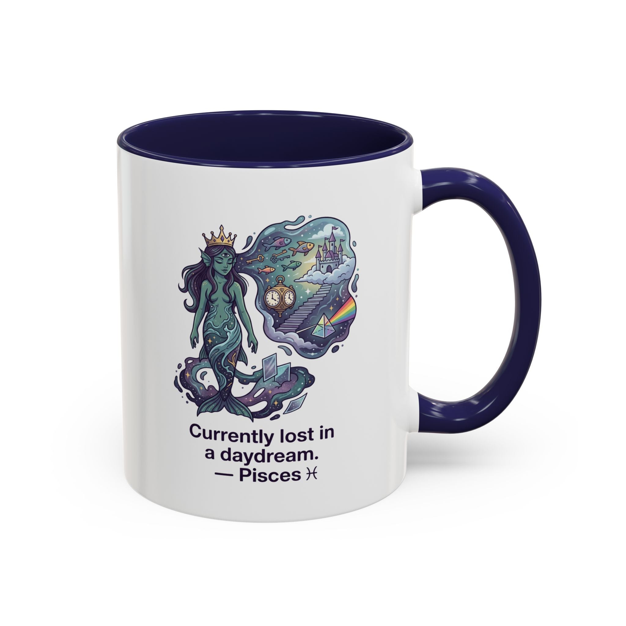 Pisces Daydream Accent Coffee Mug — "Currently lost in a daydream" Astrological Zodiac Gift