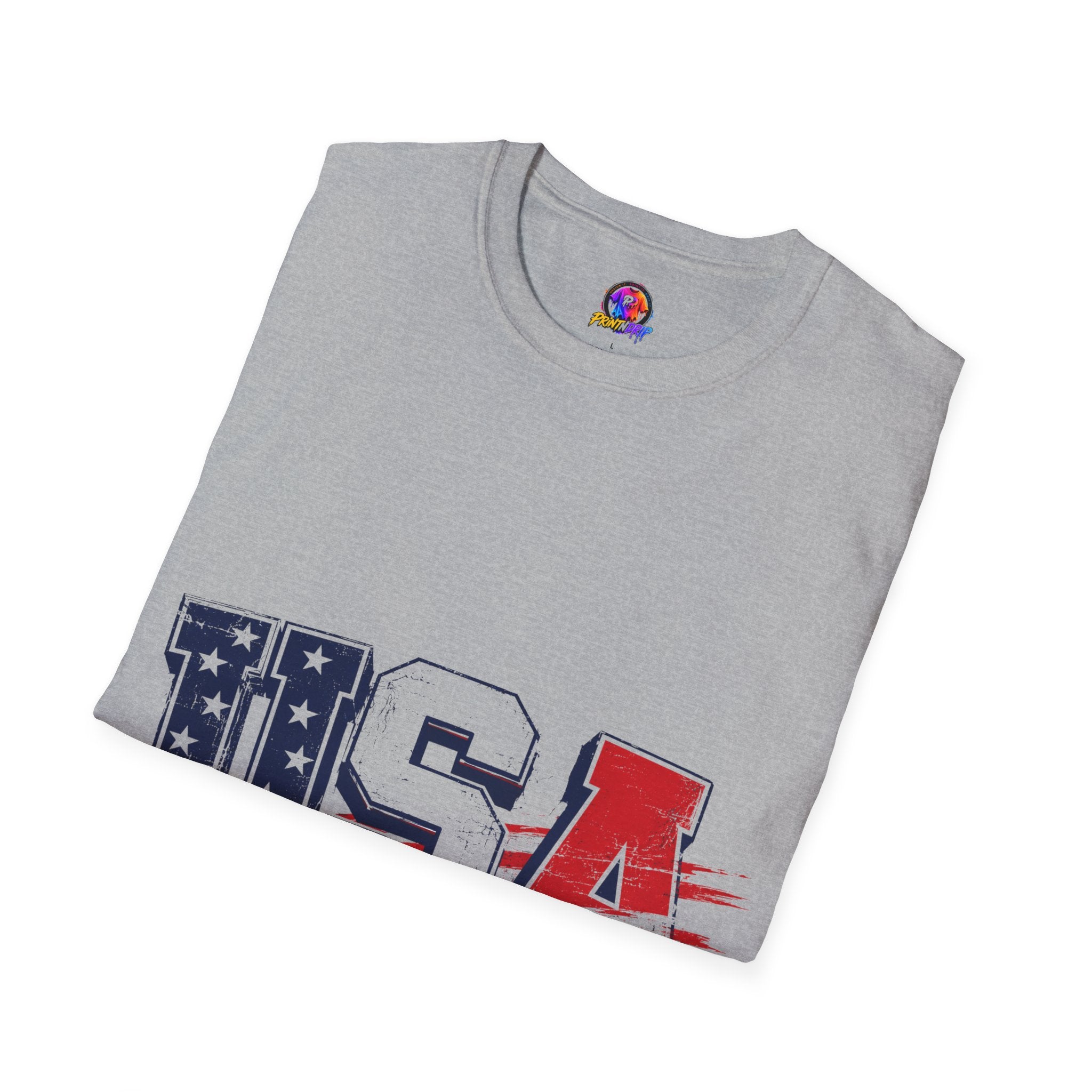 USA Flag Graphic T-Shirt — Patriotic Red White & Blue Tee