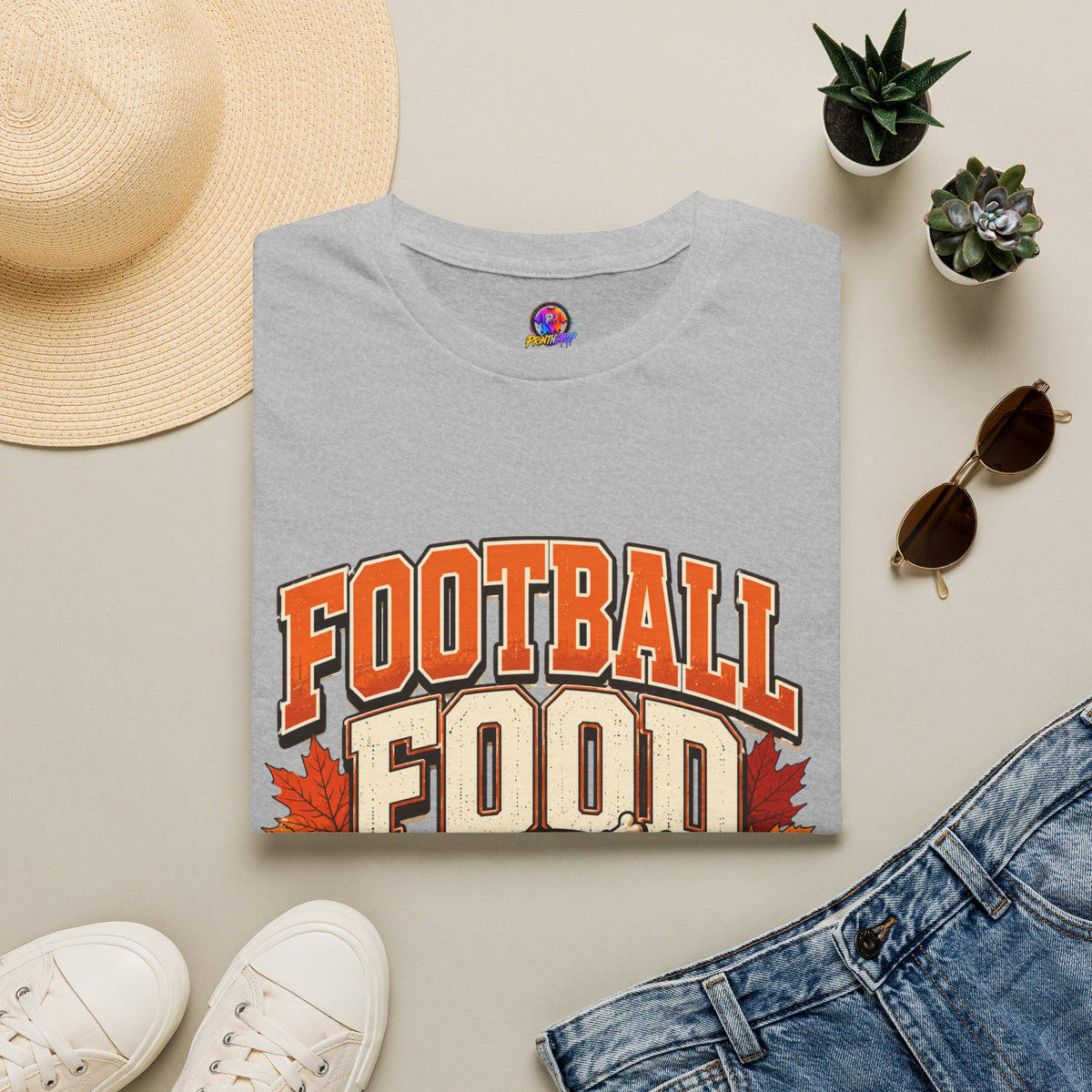 Thanksgiving T-Shirt Football Food Family T-Shirt — Thanksgiving Tailgate Tee for Fans