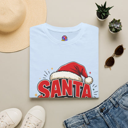Santa Mode T-Shirt — Holiday Christmas Graphic Tee with Santa Hat