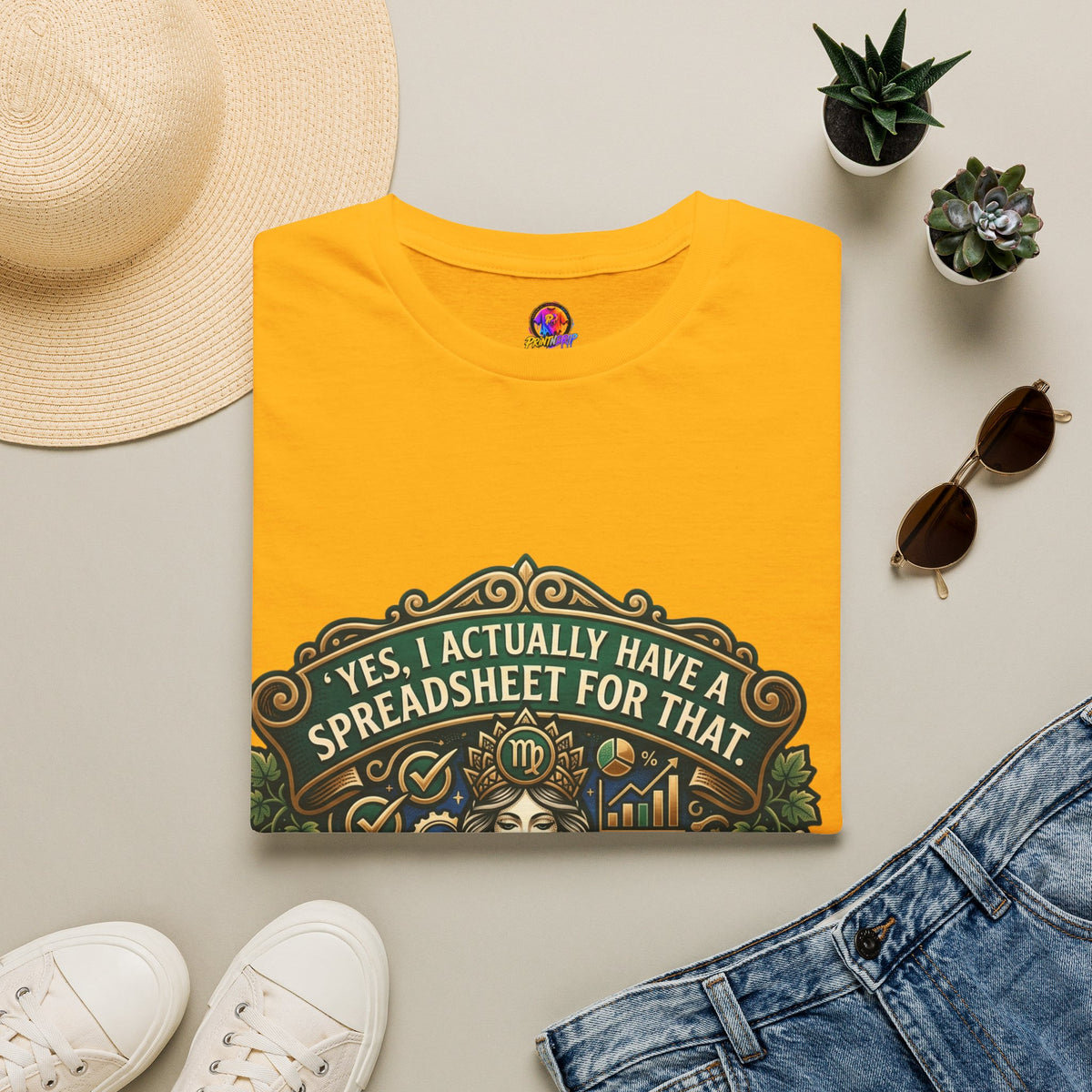 Virgo Zodiac T‑Shirt — "Yes, I Actually Have a Spreadsheet for That"