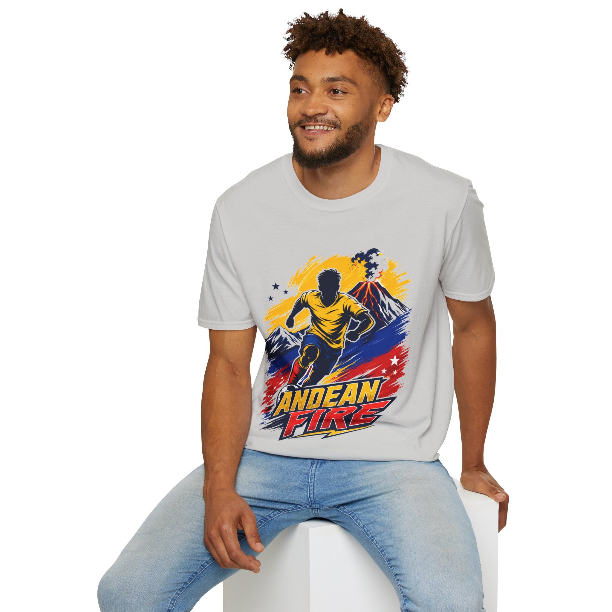 Ecuador Andean Fire Running T‑Shirt — Volcano Trail Runner Graphic Tee