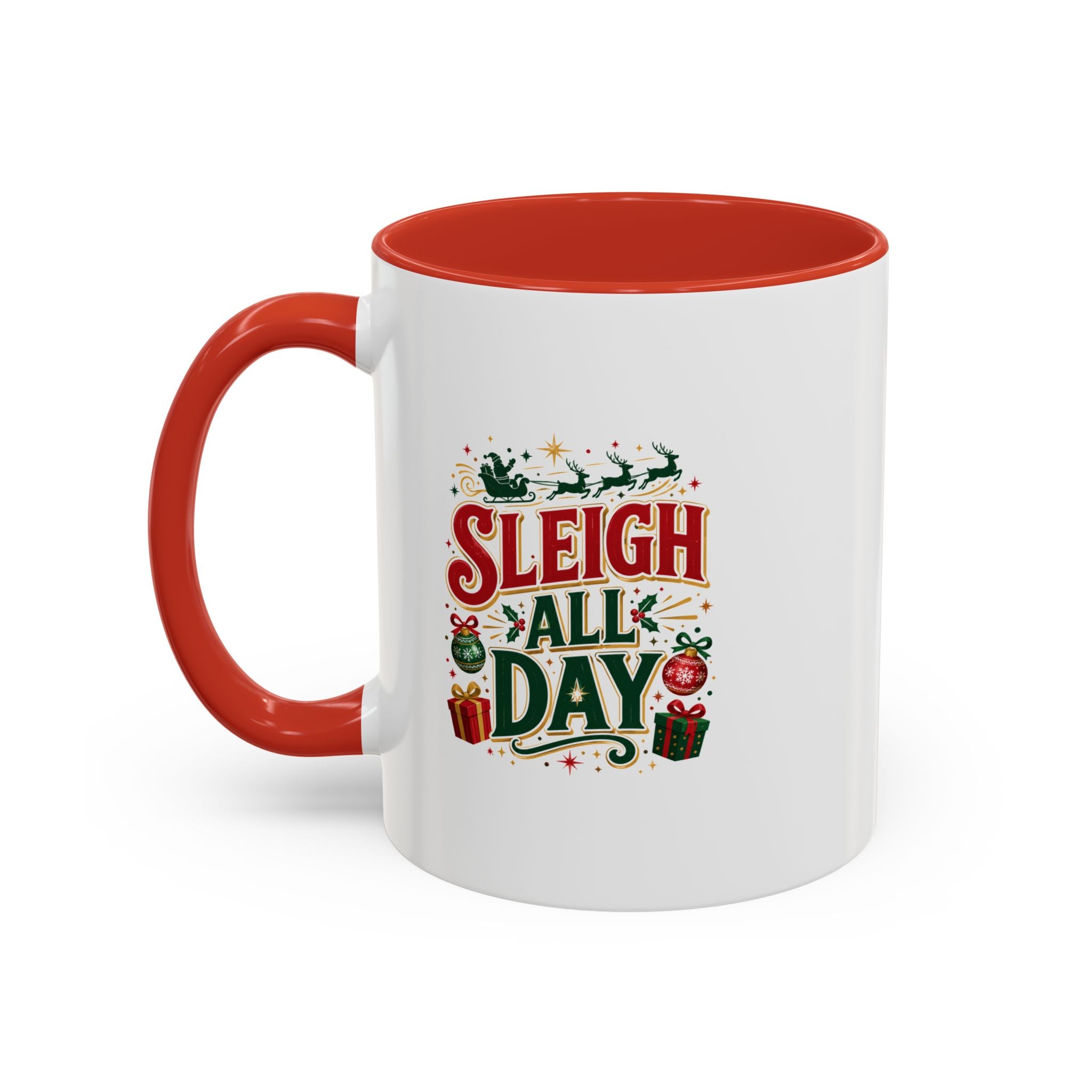 Sleigh All Day Accent Coffee Mug – Holiday Christmas Gift
