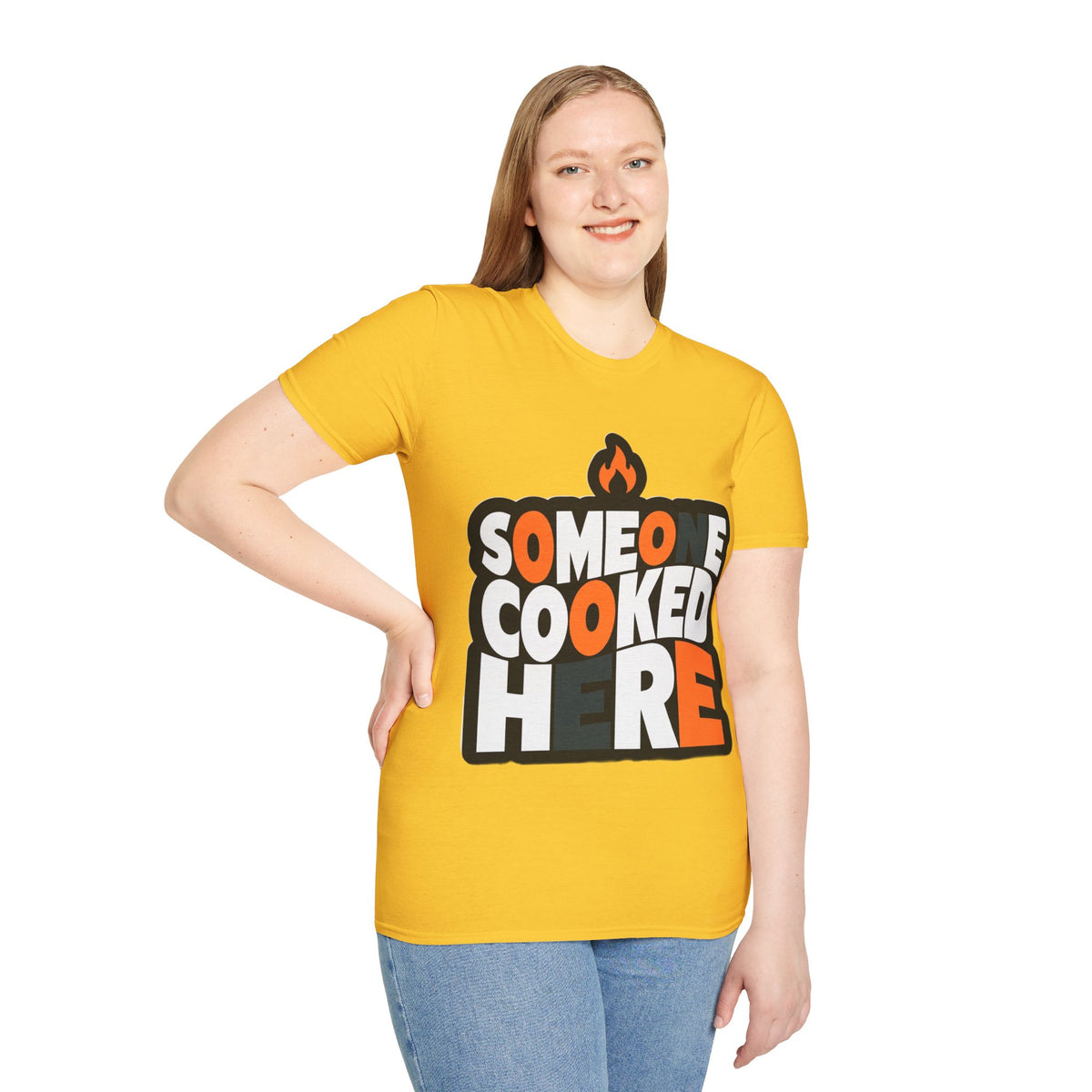 T-Shirt — "Someone Cooked Here" Funny Cooking Graphic Tee - Trending Now - August 2026