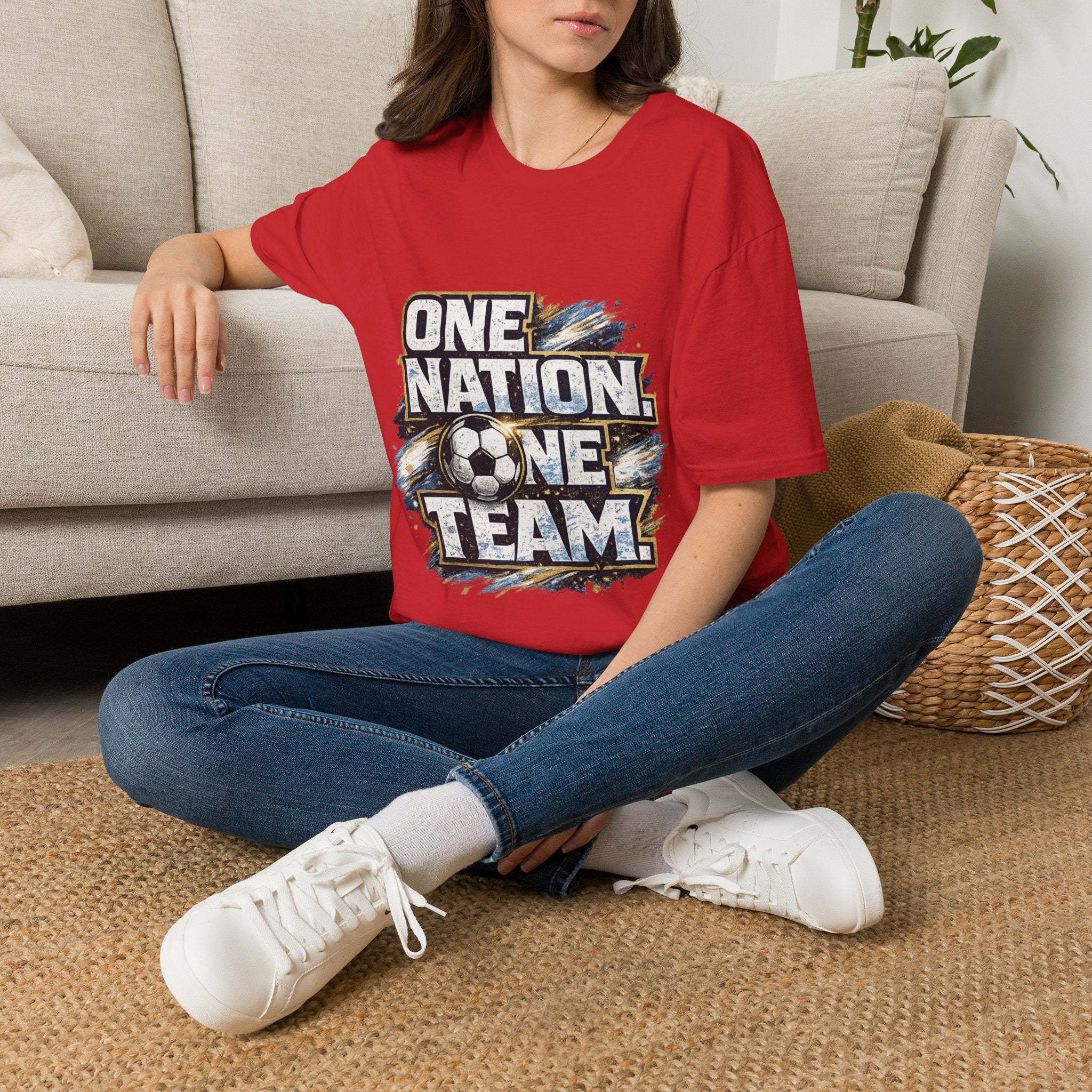 One Nation One Team Soccer T-Shirt — Supportive Fan Tee
