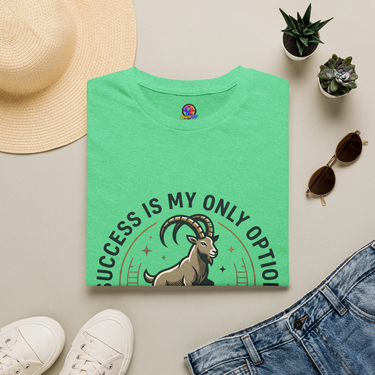 Capricorn Goat T-Shirt — "Success Is My Only Option" Motivational Zodiac Tee