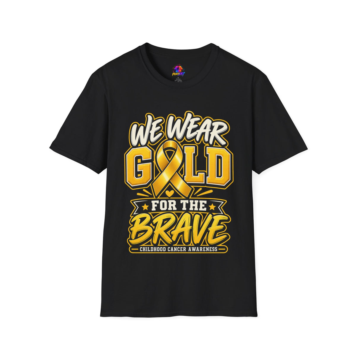 Childhood Cancer Awareness T-Shirt — "We Wear Gold For The Brave"