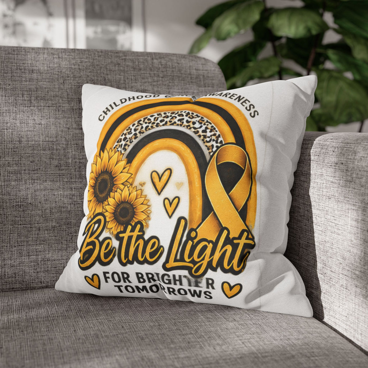 Childhood Cancer Awareness Pillowcase — "Be the Light for Brighter Tomorrows"