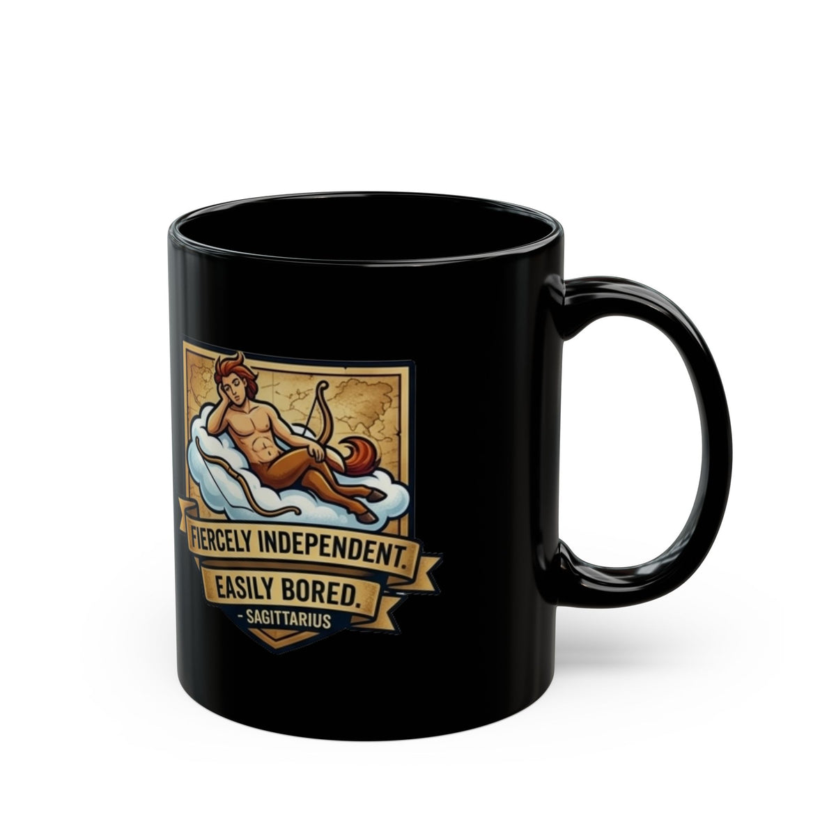 Sagittarius Mug — 'Fiercely Independent, Easily Bored' Zodiac Coffee Cup