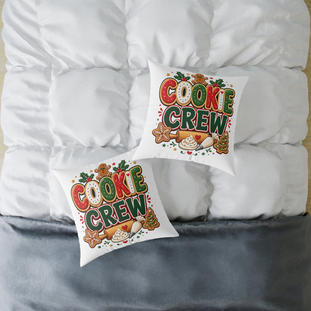 Christmas Cookie Crew Holiday Pillow — Festive Christmas Baking Decor