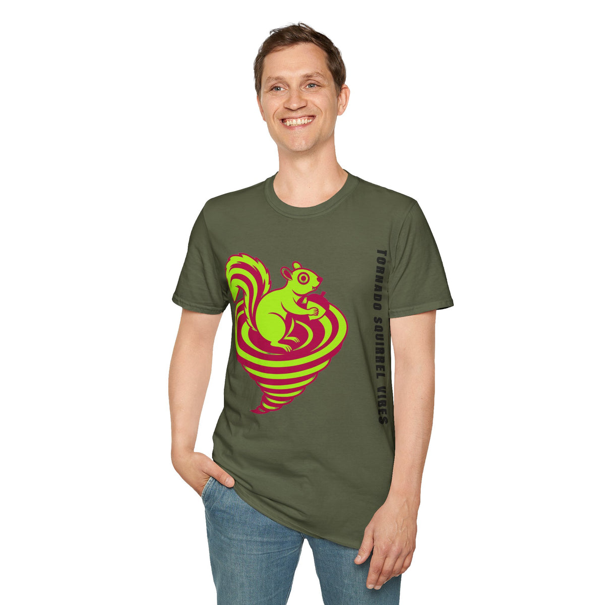 Squirrel Tornado T‑Shirt — Neon Retro Squirrel Whirl Graphic Tee - Trending Now - September 2026