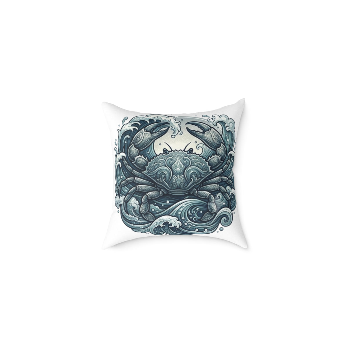 Cancer Zodiac Crab Ocean Art Pillow — Nautical Decorative Throw Pillow