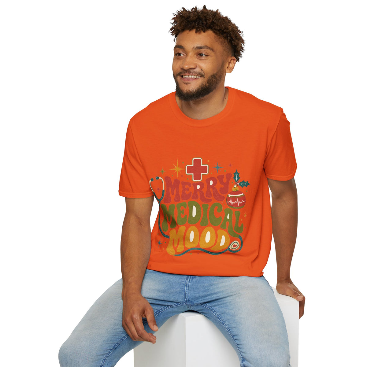 Merry Medical Mood T-Shirt — Christmas Nurse & Healthcare Holiday Tee