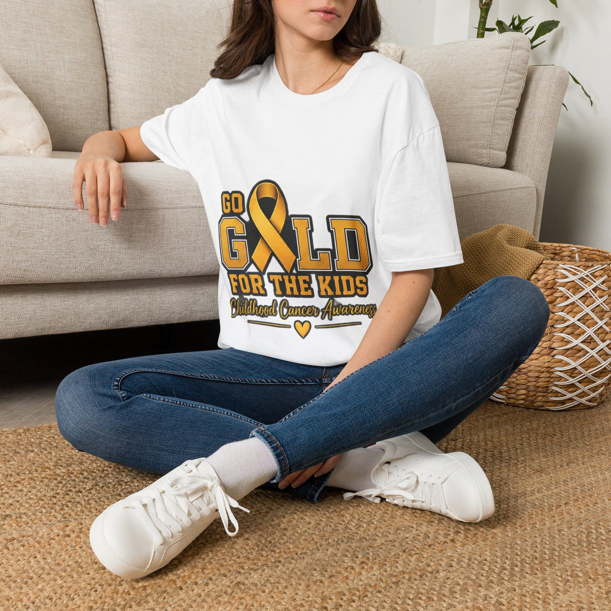 Go Gold For The Kids T-Shirt — Childhood Cancer Awareness Ribbon Tee