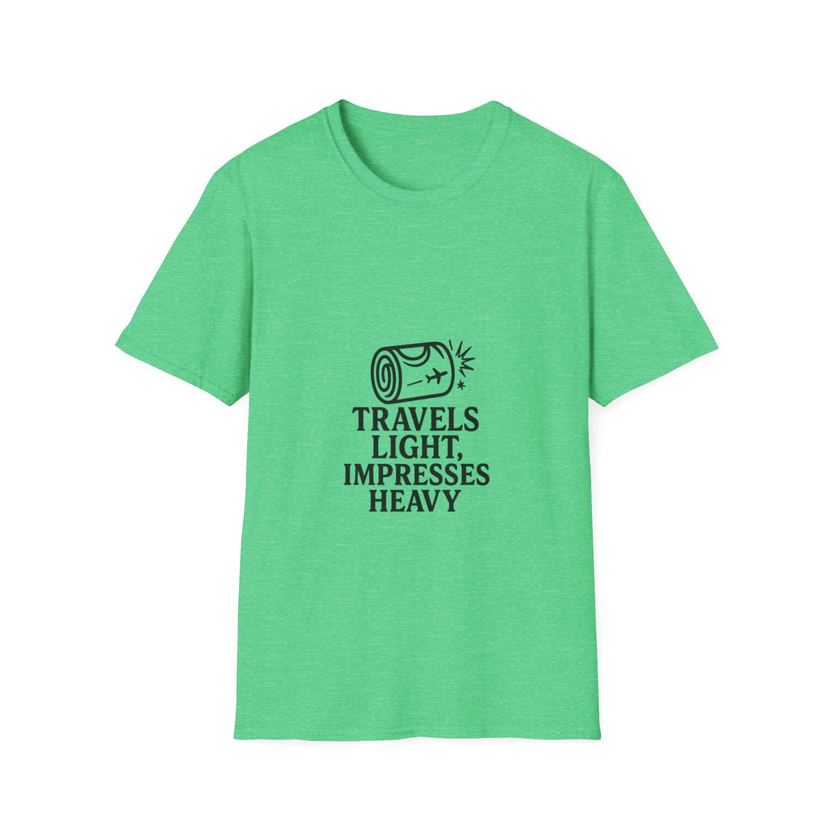 Travel Quote T-Shirt — "Travels Light, Impresses Heavy" Minimal Tee - Trending Now - October 2026