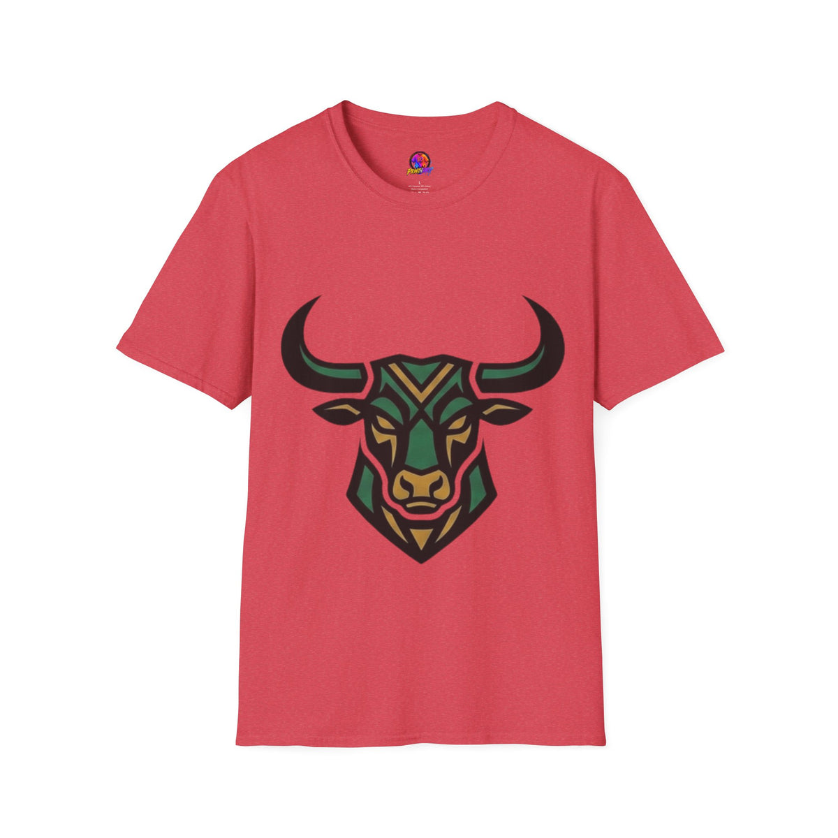 Taurus Bull Head T-Shirt — Geometric Tribal Bull Graphic Tee