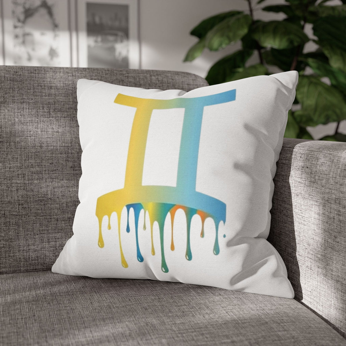 Gemini Drip Zodiac Pillow pillowcase Spun Square Pillowcase