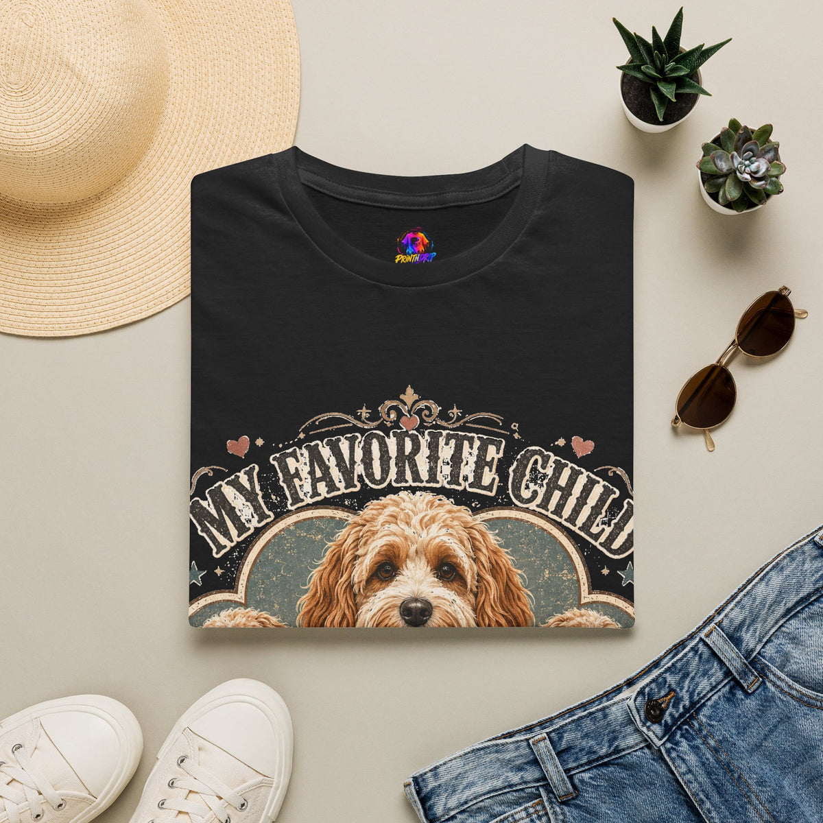 Dog Mom T-Shirt — "My Favorite Child" Cavalier Love Graphic Tee