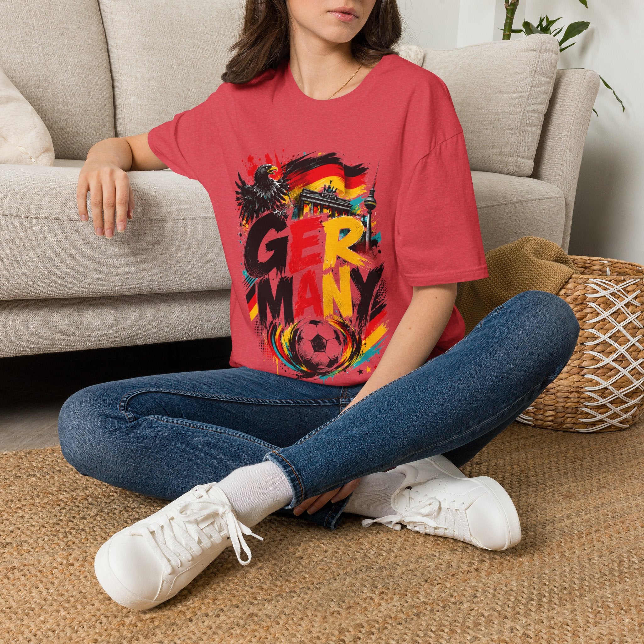 Germany Soccer Graphic T‑Shirt — Flag, Eagle & Brandenburger Tor Design