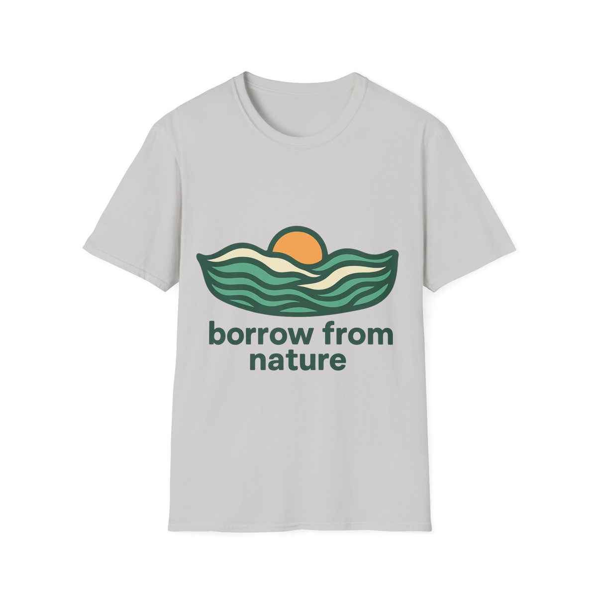 Borrow From Nature T-Shirt — Retro Sunset Eco Graphic Tee - Trending Now - September 2026