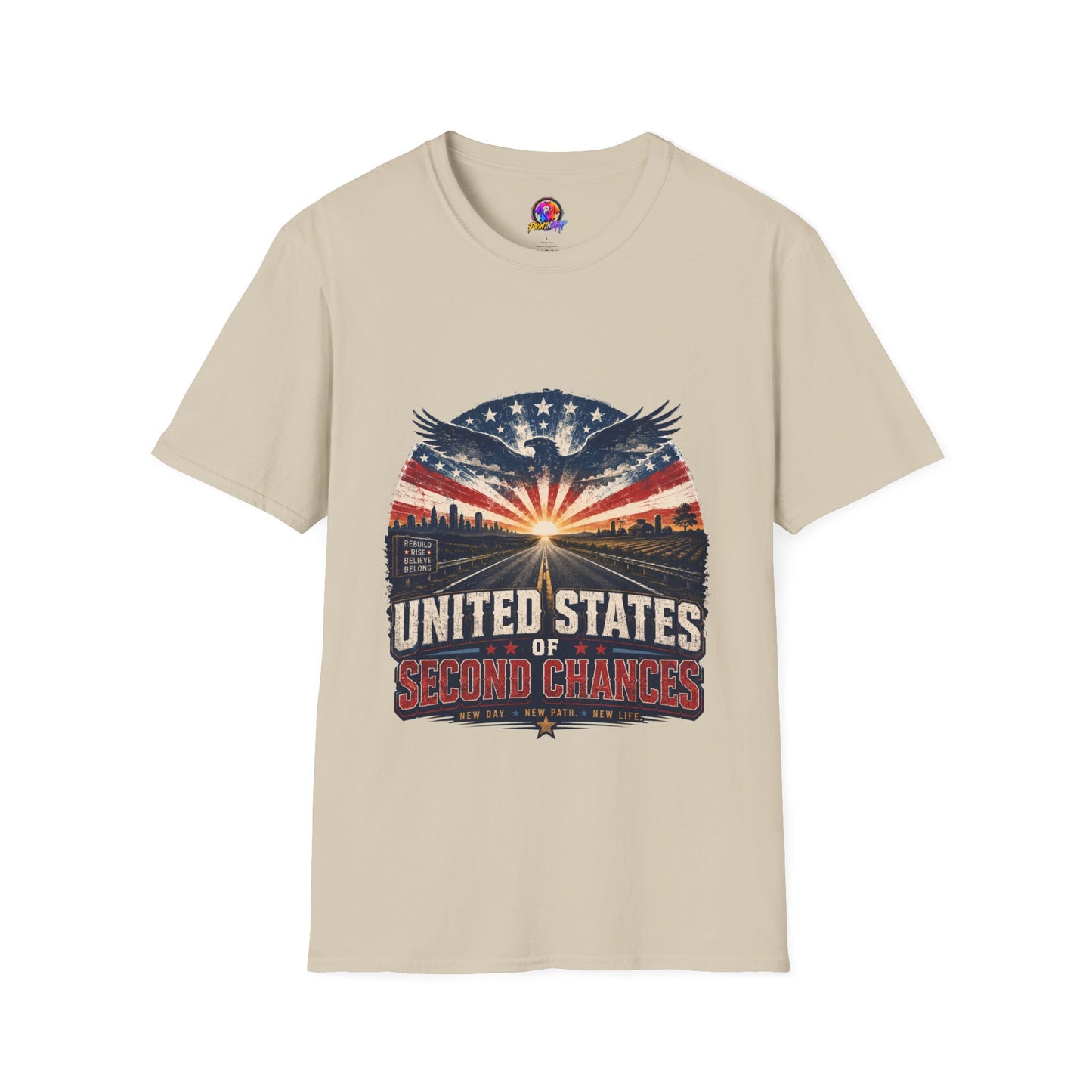 Patriotic Eagle T-Shirt — United States Skyline Vintage Flag Design