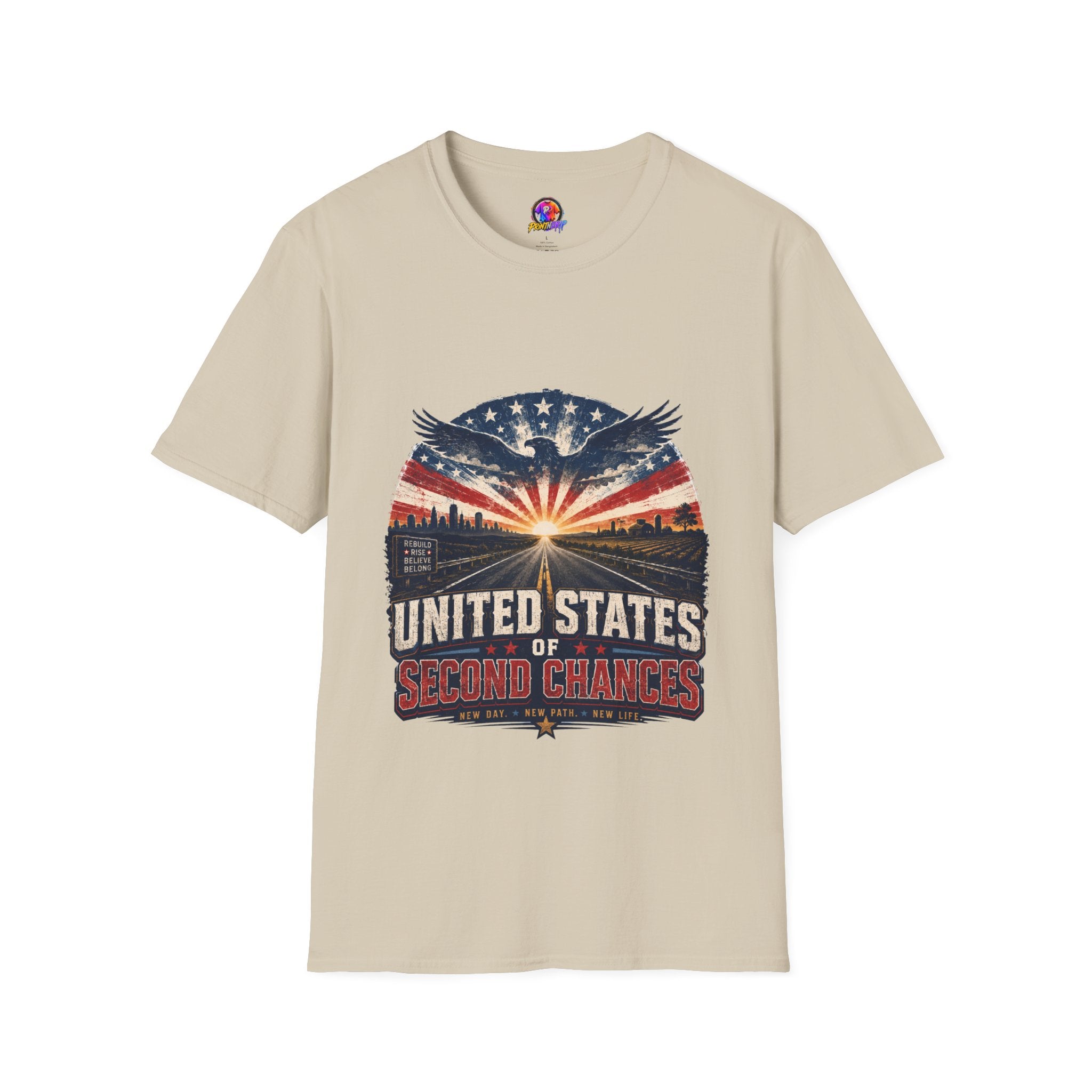 Patriotic Eagle T-Shirt — United States Skyline Vintage Flag Design