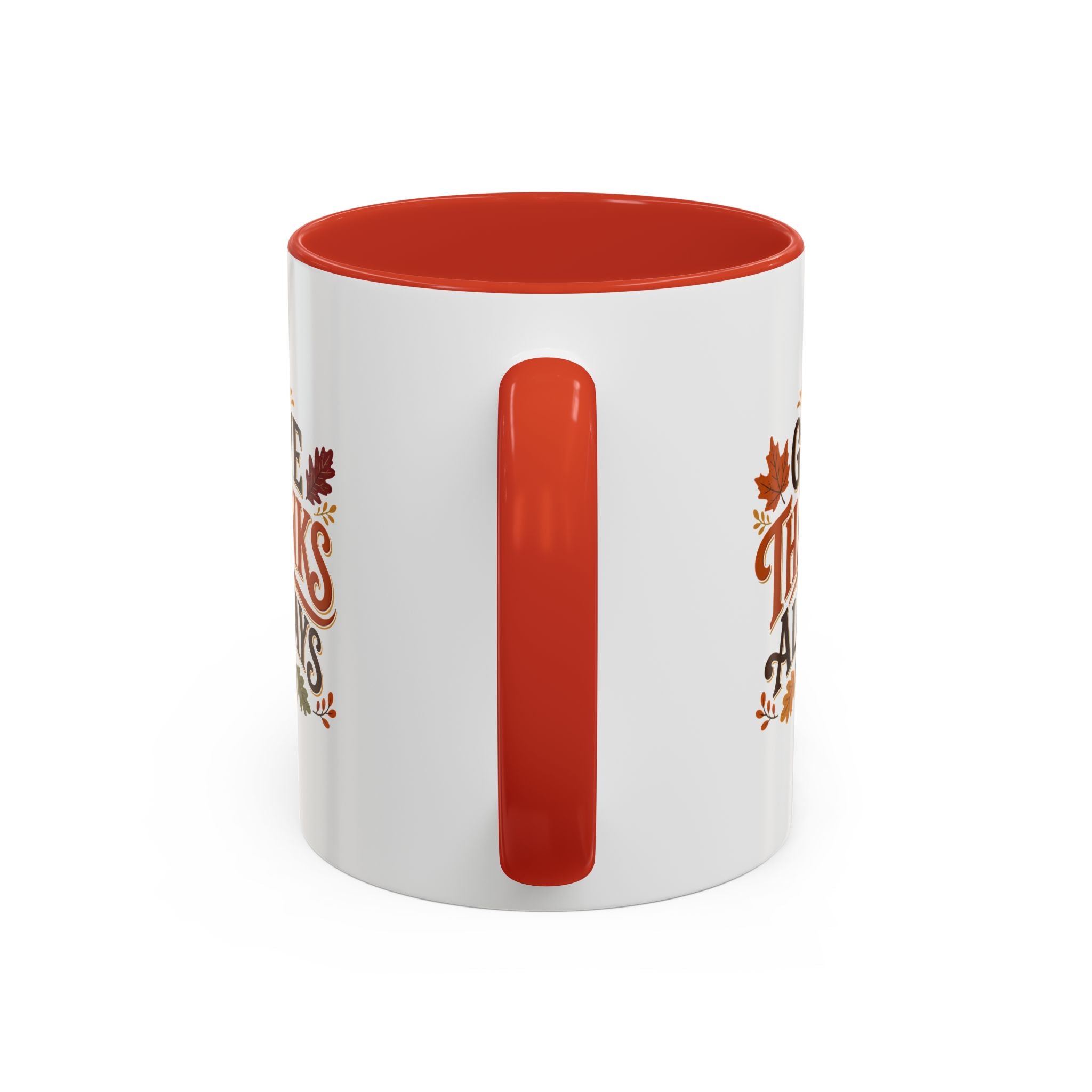 Thanksgiving Mug Give Thanks Always Accent Coffee Mug — Thanksgiving Autumn Ceramic Mug