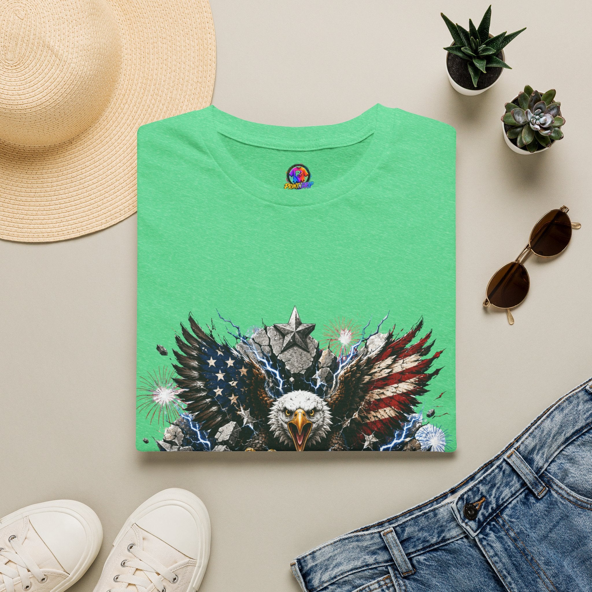 Patriotic Eagle T-Shirt — "The Republic Still Roars" | American Flag Graphic