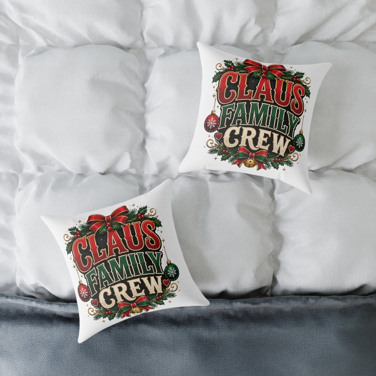 Christmas Claus Family Crew Holiday Pillow