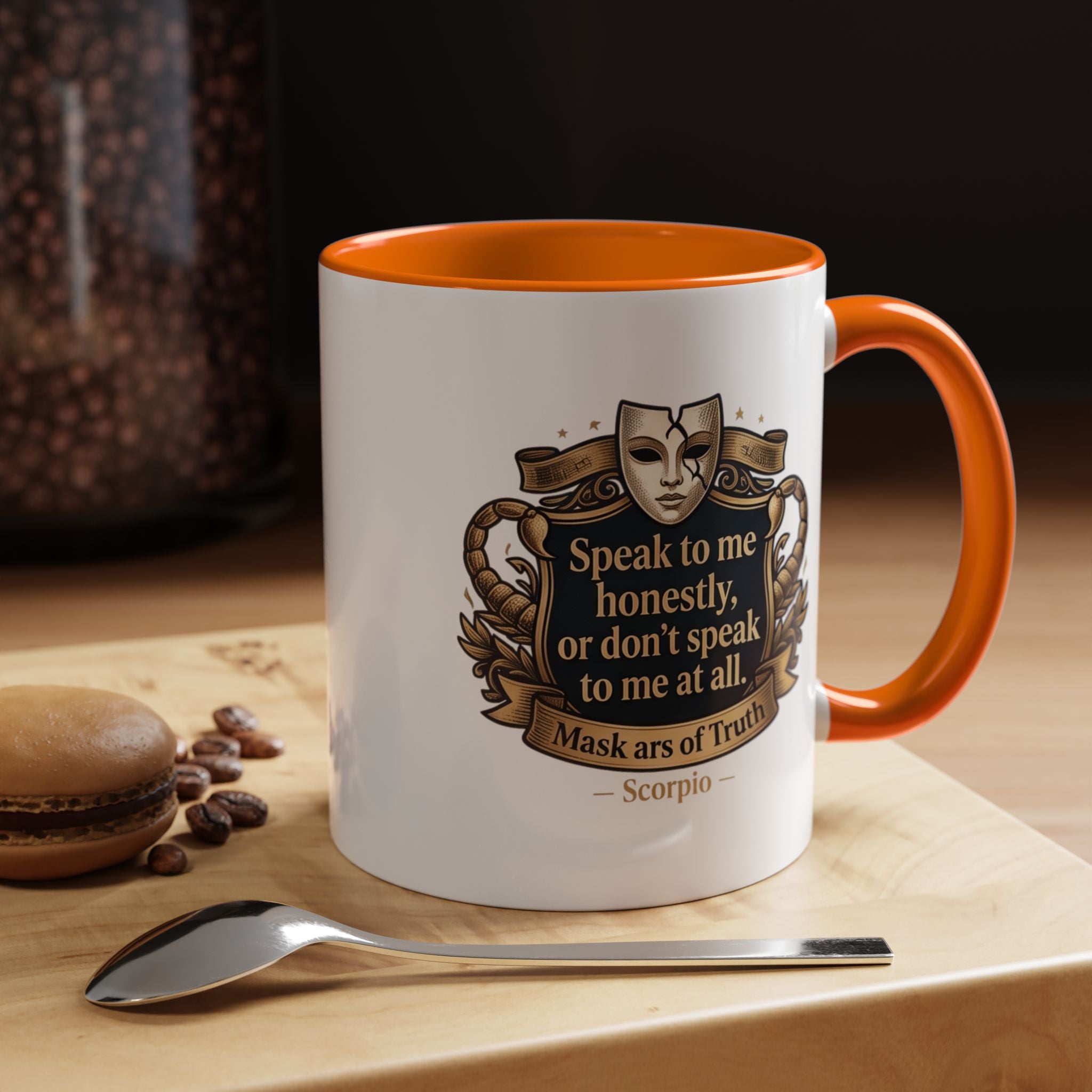 Scorpio Coffee Mug — "Speak to Me Honestly" Zodiac Accent Mug 11oz