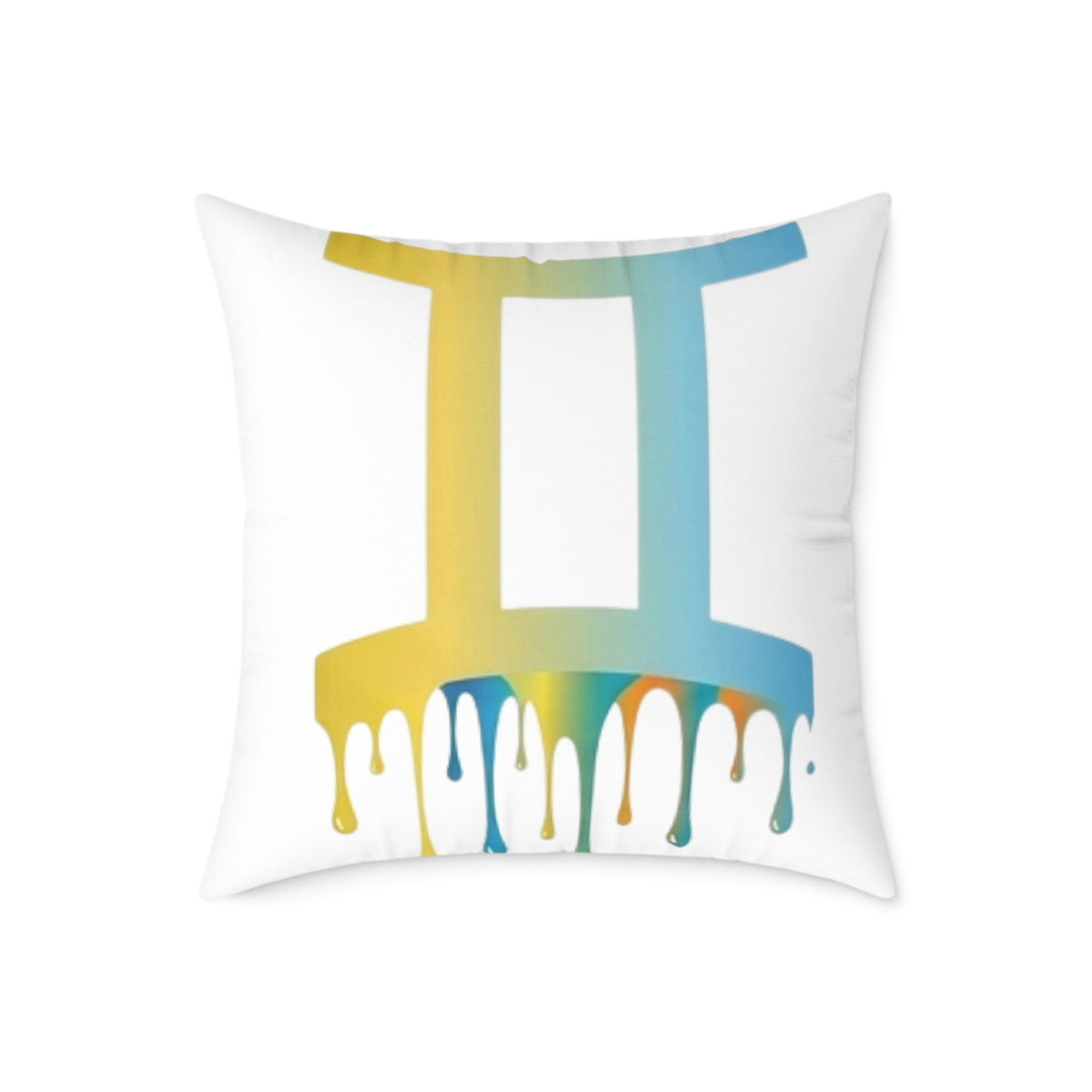 Gemini Zodiac Dripping Astrological Square Poly Canvas Pillow