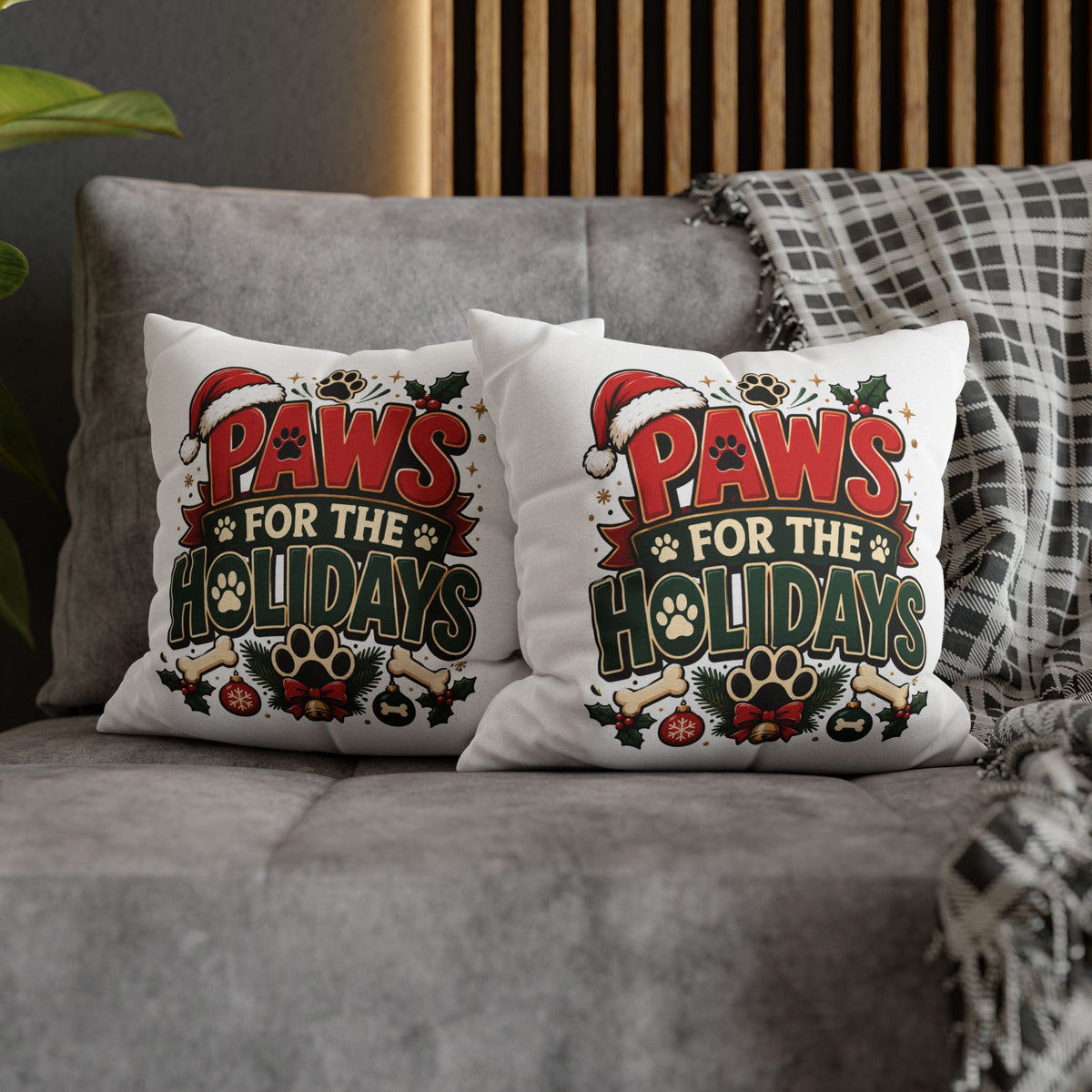 Christmas Paws For The Holidays Pillowcase