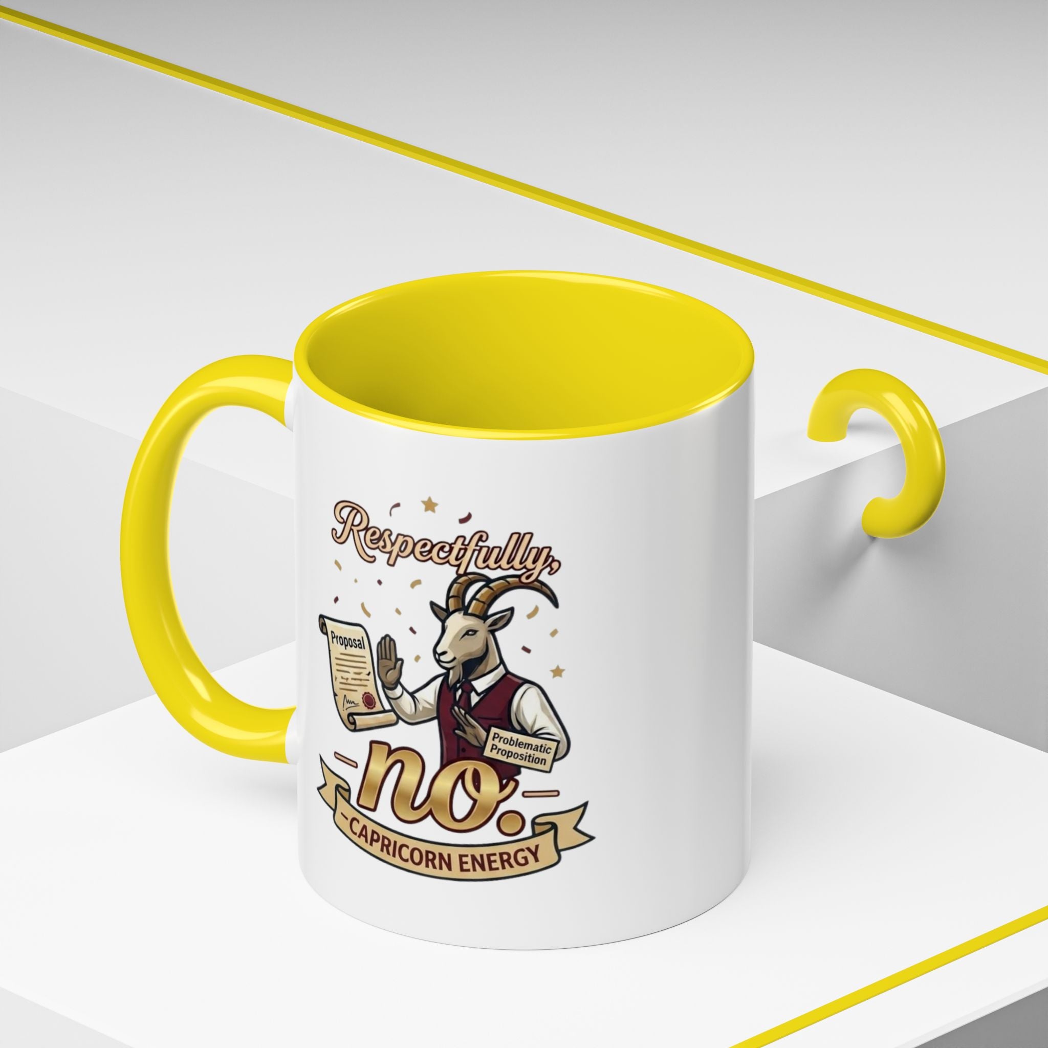 Respectfully No Capricorn Energy Coffee Mug — Zodiac Goat Astrology Gift (11/15oz)