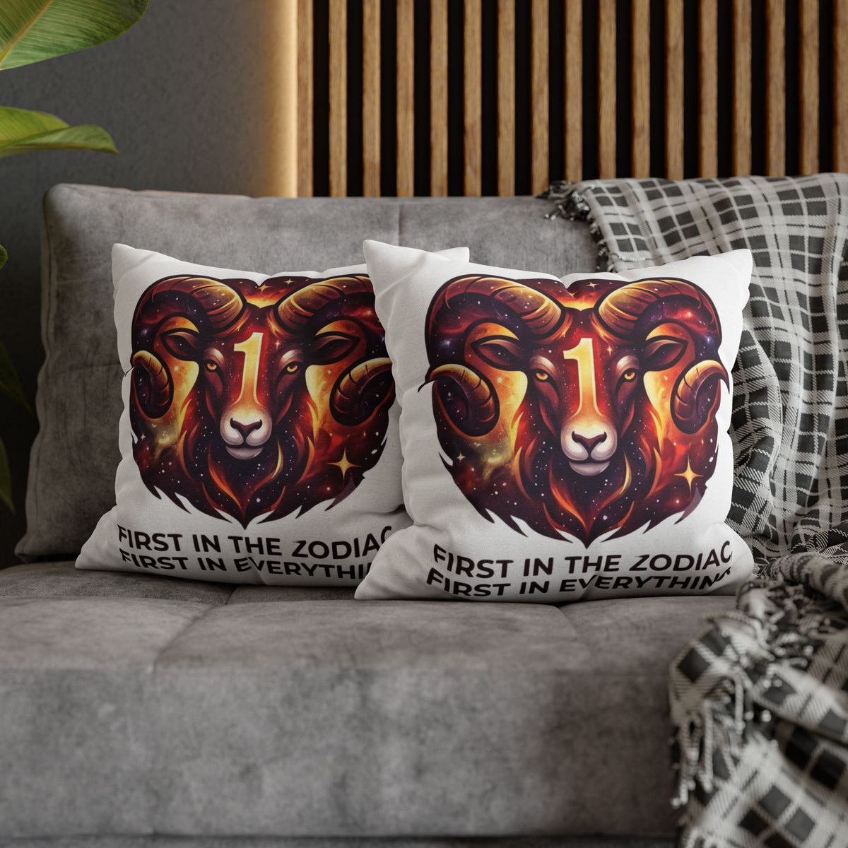 Aries Pillowcase Aries Zodiac Pillow — "First in the Zodiac, First in Everything" Decorative Throw Pillow