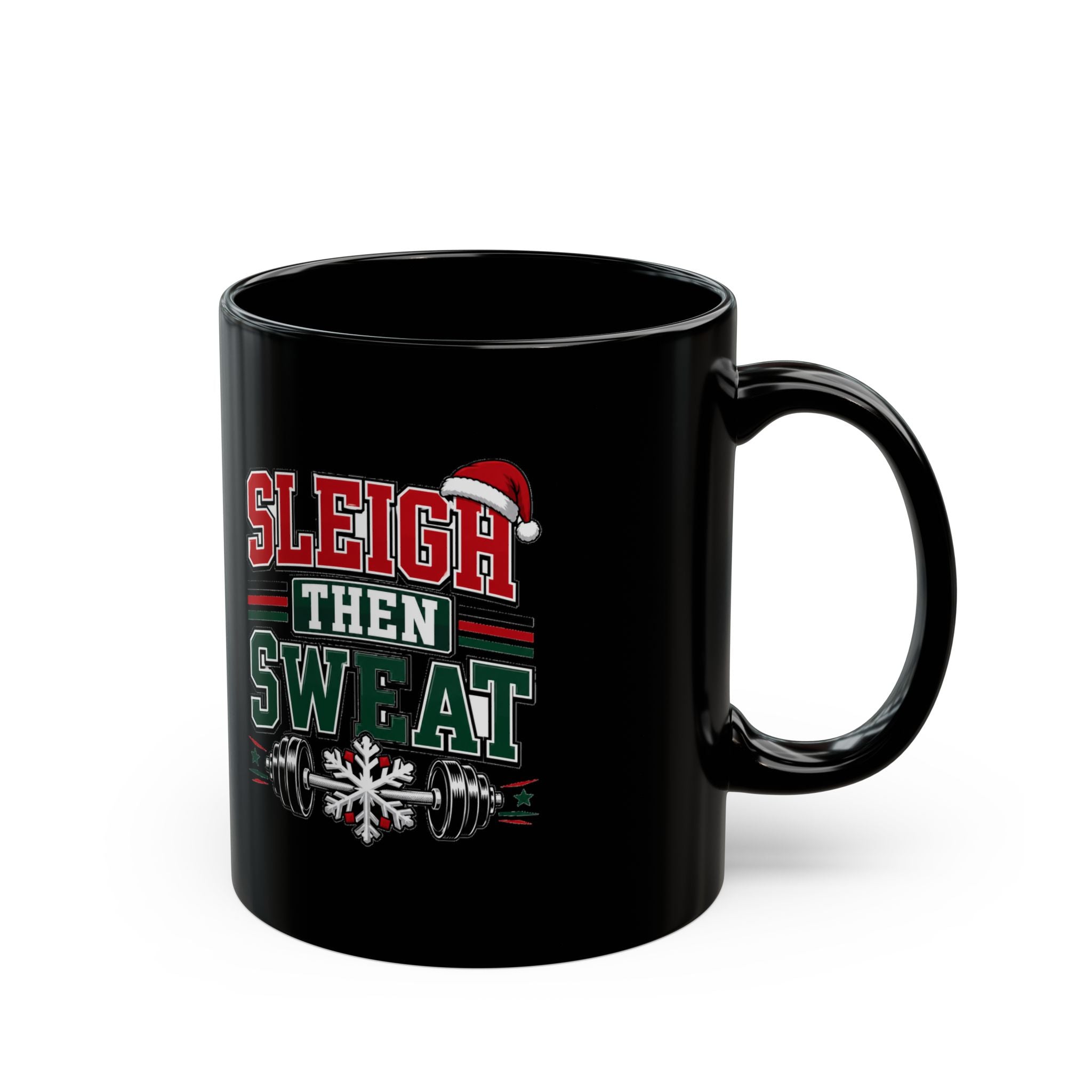 Modern Day Christmas Sleigh Then Sweat Coffee Mug — Funny Christmas Fitness Mug