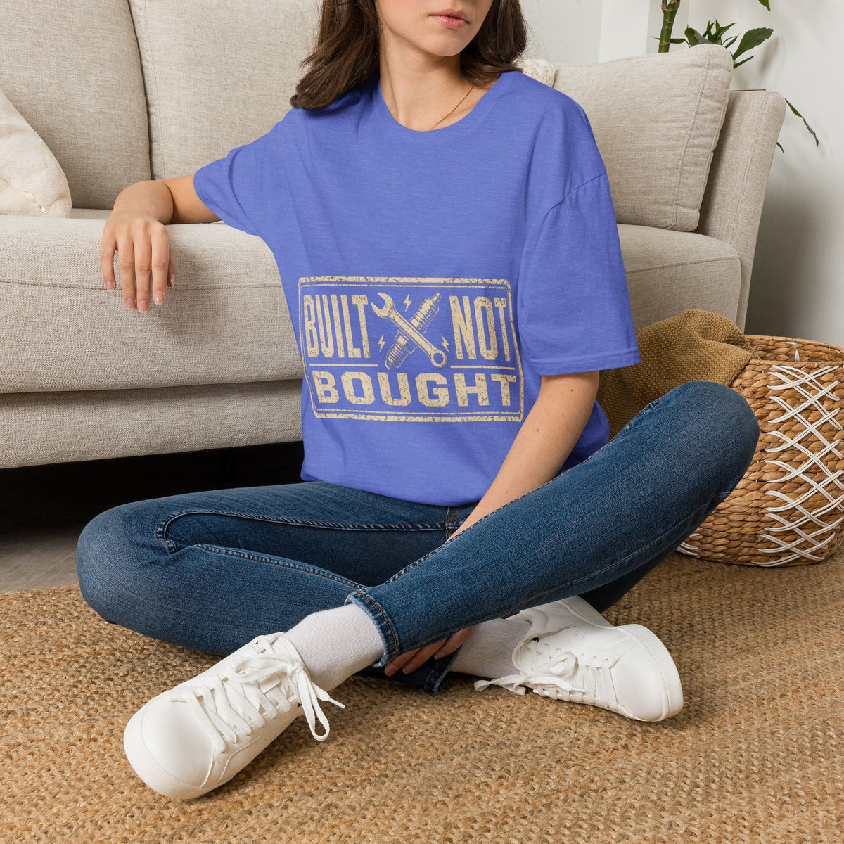 Built Not Bought T-Shirt — Vintage Mechanic Workwear Tee