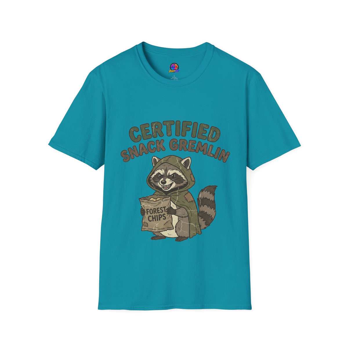 Certified Snack Gremlin T-Shirt — Funny Raccoon Snack Lover Tee