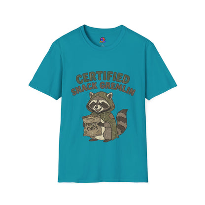 Certified Snack Gremlin T-Shirt — Funny Raccoon Snack Lover Tee