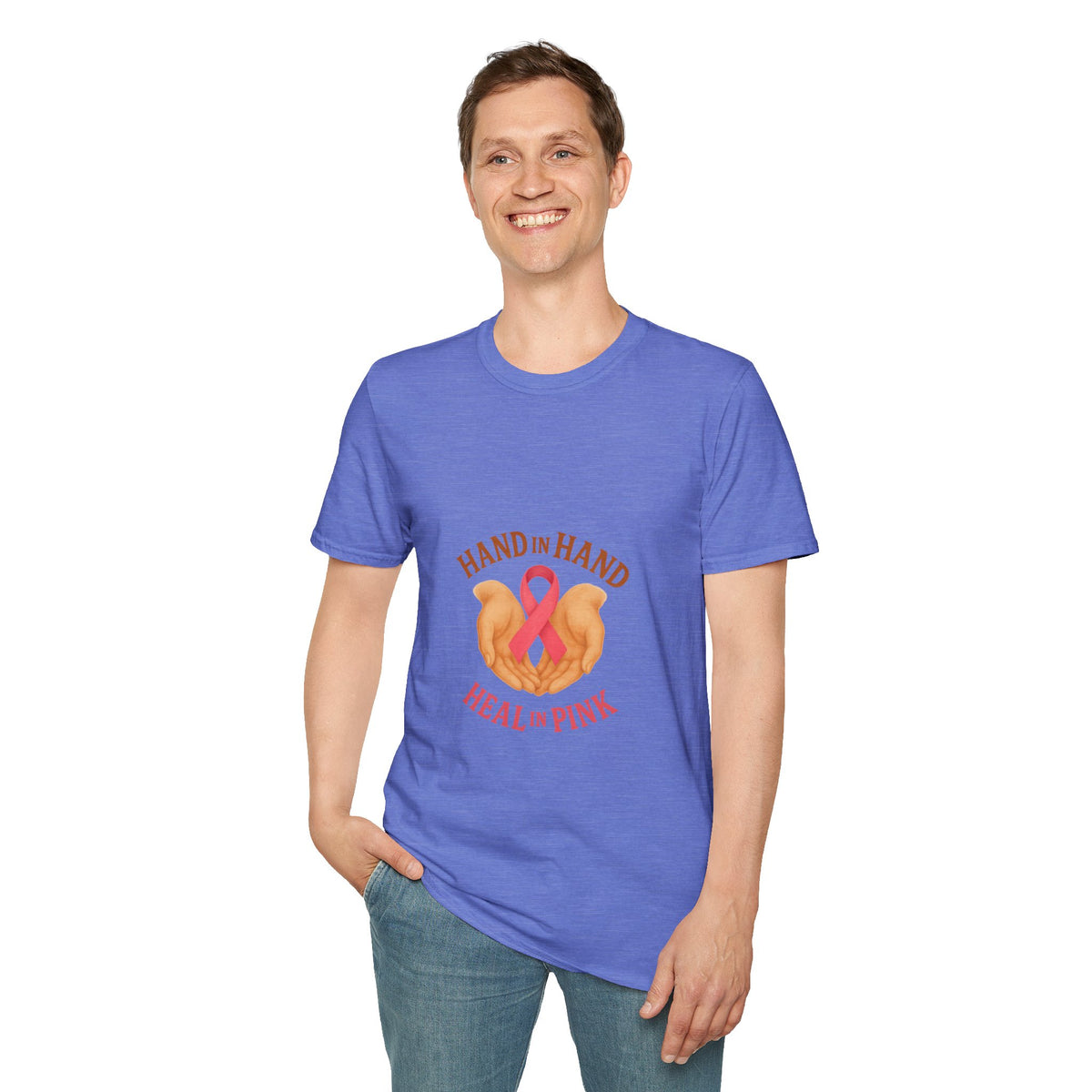 Breast Cancer Support T-Shirt – "Hand in Hand, Heal in Pink" Heart Ribbon Tee - Trending Now - October 2026