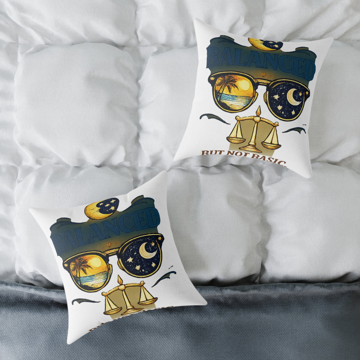 Libra Zodiac Balance But Not Basic Square Poly Canvas Pillow